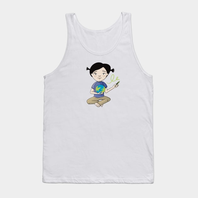 World in Her Hands Tank Top by Dori Durbin